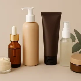 Produits cosmétiques naturels Algérie – soins de beauté DZ sur fond beige