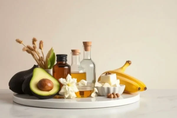 Masque nourrissant cheveux maison Algérie avec avocat, huile d’argan et banane pour cheveux secs et cassants .