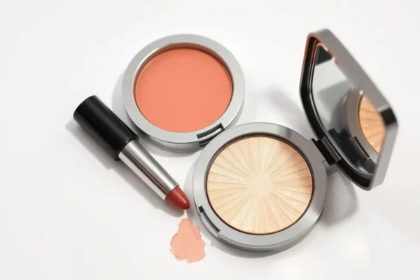 Teint glowy longue tenue pour maquillage de fête en Algérie avec blush crème et highlighter lumineux