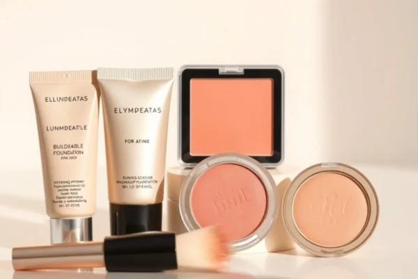 Teint longue tenue mariage algérien 2025 : fond de teint modulable, blush sun-kissed et enlumineur subtil