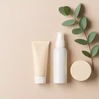 تصميم تجميلي طبيعي بدون نص – خلفية مثالية لصفحة العناية بالبشرة