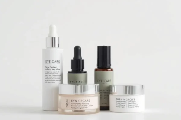 Actifs pour le contour des yeux en Algérie : caféine, HA, vitamine C, niacinamide, peptides, rétinol.