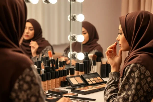 Application du fond de teint en Algérie, technique et tenue longue durée.