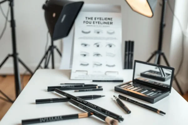 Étapes eyeliner parfait en Algérie, préparation et tracé.