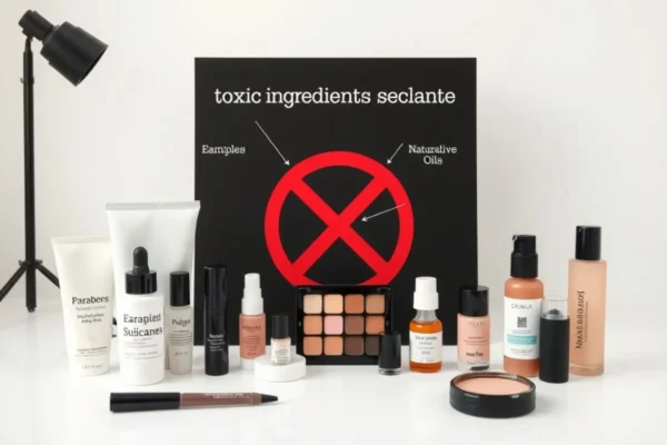 Ingrédients toxiques à éviter dans le maquillage clean beauty en Algérie.