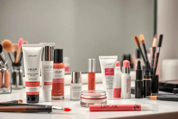 Préparation des lèvres en Algérie, gommage et baume SPF pour une base parfaite.