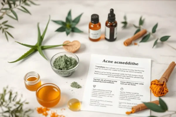 Remèdes naturels contre l’acné en Algérie, aloe vera, argile, tea tree, miel.
