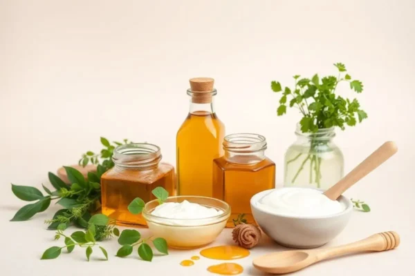 Routine beauté naturelle en Algérie avec produits de cuisine.