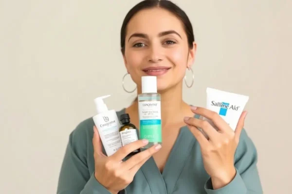 Routine matin pour peau sèche en Algérie avec hydratant riche, céramides et protection solaire.